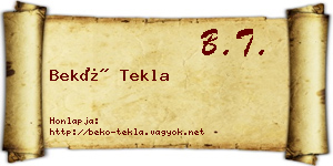 Bekő Tekla névjegykártya